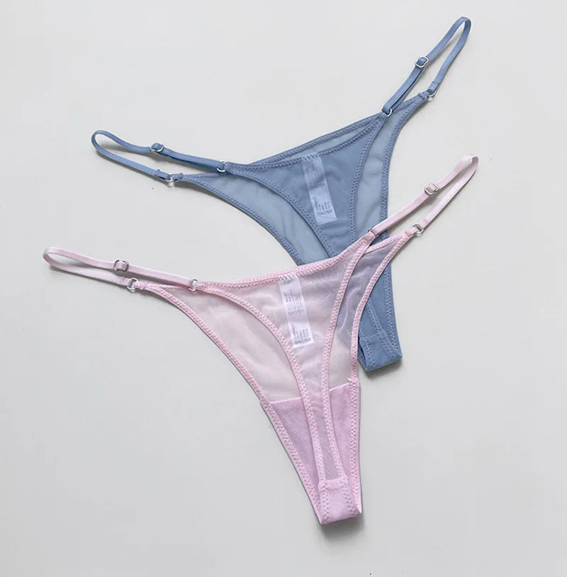 Lace Mesh Women Briefs Sexy Thong Transparent Panties Underwear Low Waist Girls G String Seamless Lingerie Fitness T Back