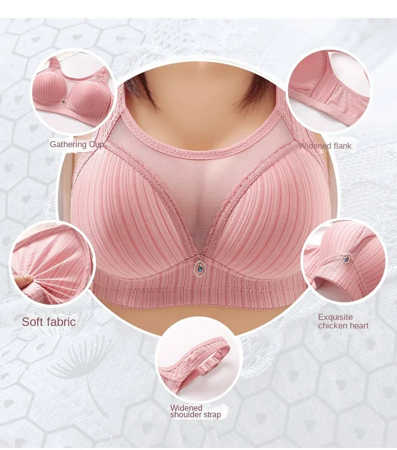 42-44 B/C Large Cup Underwear for Women Bra Large Size Comfortable No Steel Bra Fashion Bralette Tops Middle Aged Lingerie