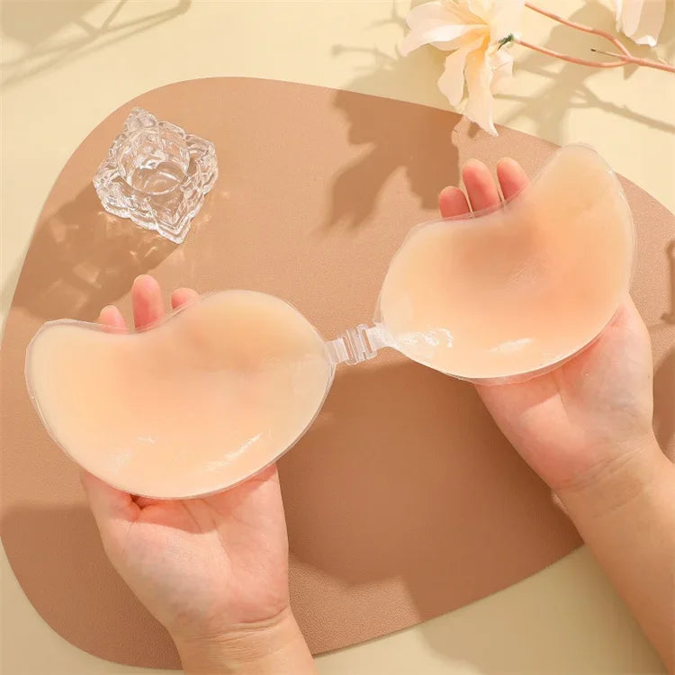 Women Reusable Silicone Silicone Bras Sticker Adhesive Invisible Bra Chest Patch Female Mango Patch Pad Strapless Underwear