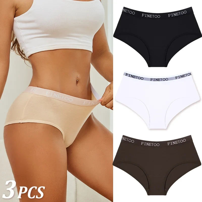 New 3Pcs Women's Cotton Briefs Letter Belt Underwear Women Panties Sexy Breathable Briefs Female Stretch Ladies Soft Lingerie