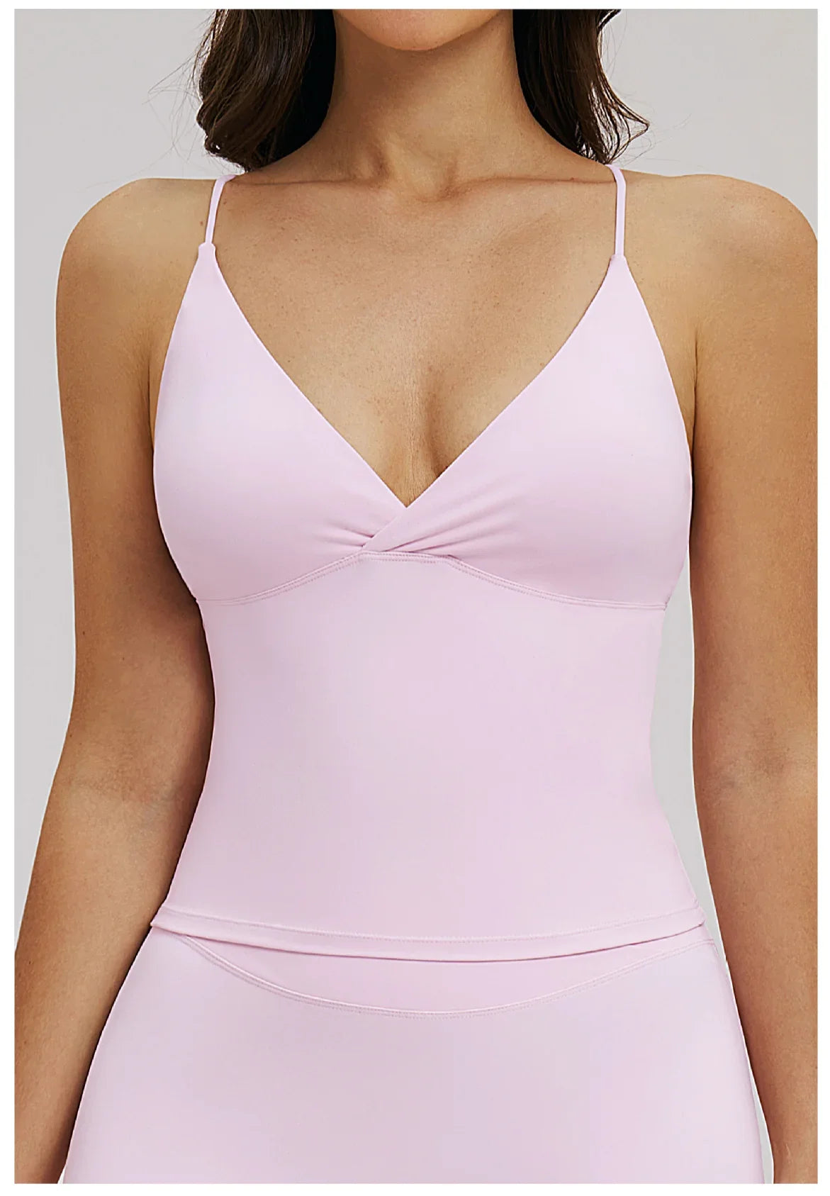 Vision Twist Front Longline Top Sports Longline Strappy Top Sports Yoga Vest Women's Fitness Tank Top Gym Running Workout Halter