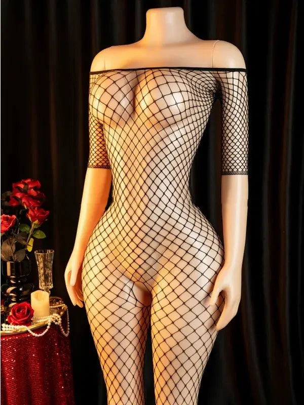 Sexy Crotchless Lingerie Teddies Women Erotic Outfit Transparent Fishnet Bodysuit Cosplay Costume Sexy Babydoll HotBodystockings