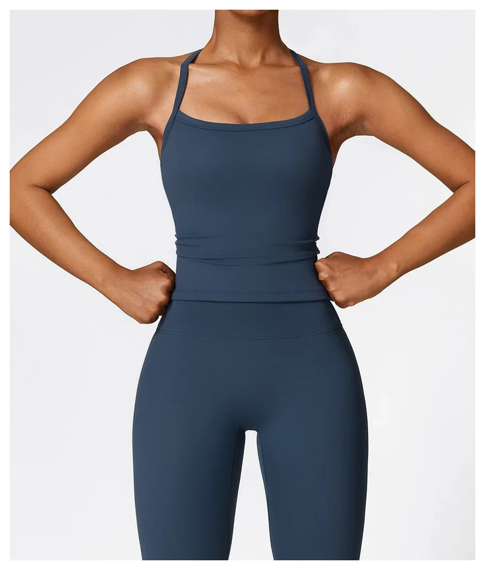 Strappy Sports Bra For Women Gym Workout Tops Sexy Yoga Bra Gather Fitness Push Up Training Running Female Sport Vest