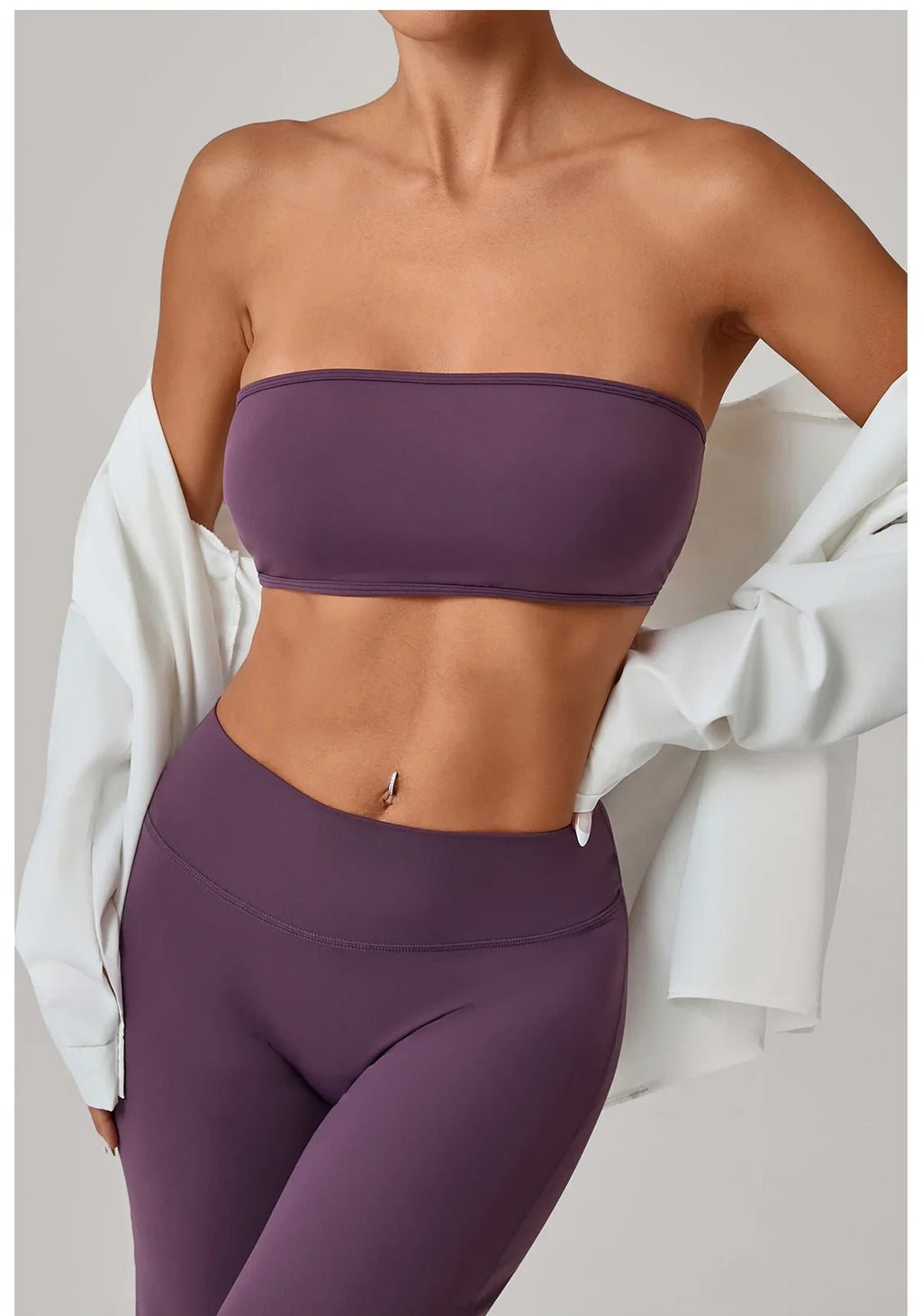 Women Strapless Sports Bra Gym Top Quick-Drying Yoga Clothes Women Tube Top Fitness Chest Wrap Underwear Workout Bra Female