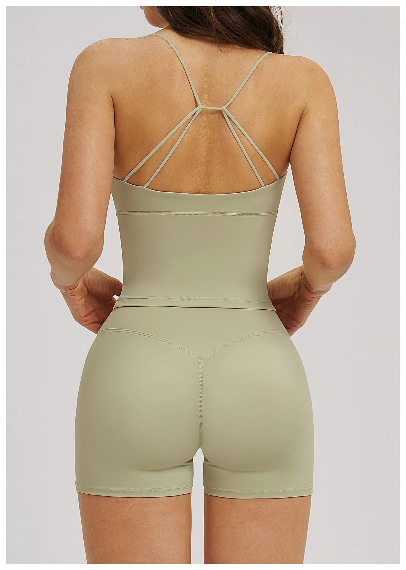 Vision Twist Front Longline Top Sports Longline Strappy Top Sports Yoga Vest Women's Fitness Tank Top Gym Running Workout Halter