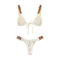 White Crochet 3Pcs Bikini Set Sexy Women Swimsuit Push Up Swimwear Brazilian Biquini Beach Skirt Micro Bikinis Bathing Suits
