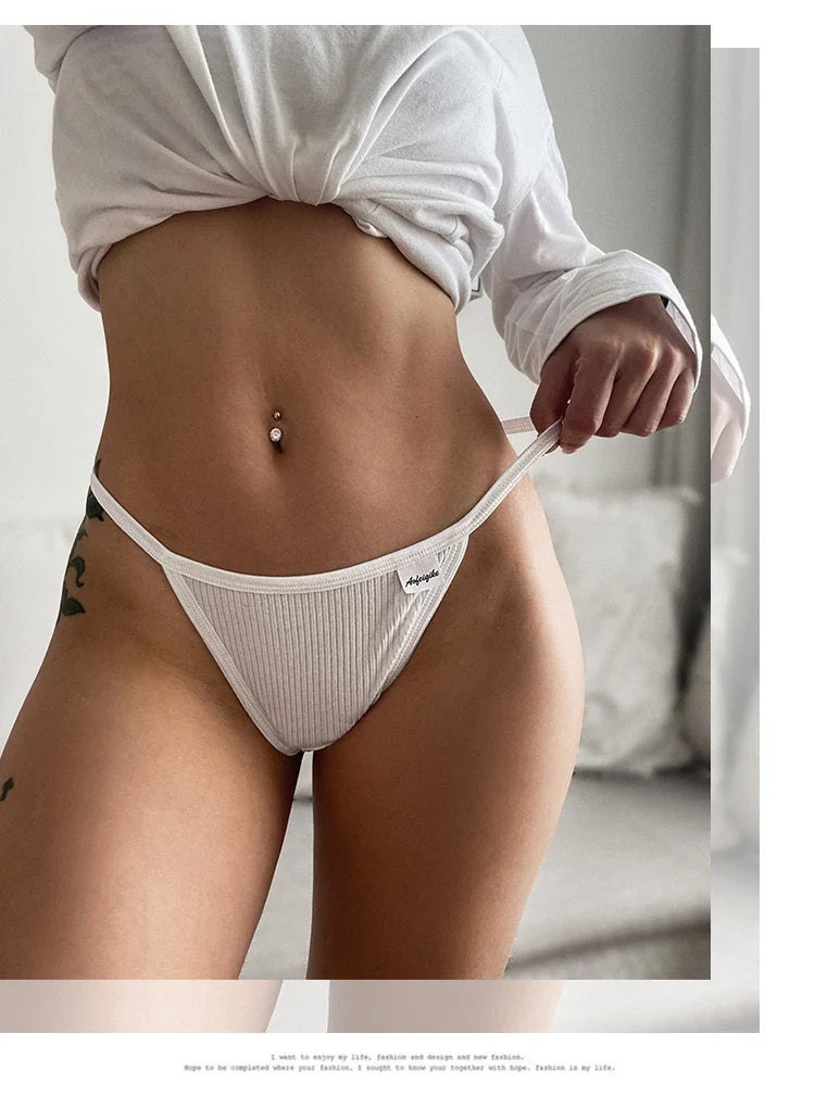 Cotton  Sexy Women's Panties Simple Thongs Lingerie Briefs Female Underwear Sports G-Strings Hot T-Back Breathable Underpants