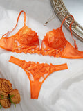Floral Valentine Charming Brief Panty Underwear Sexy Nighty Fancy V Underwear Brief Set for Lady