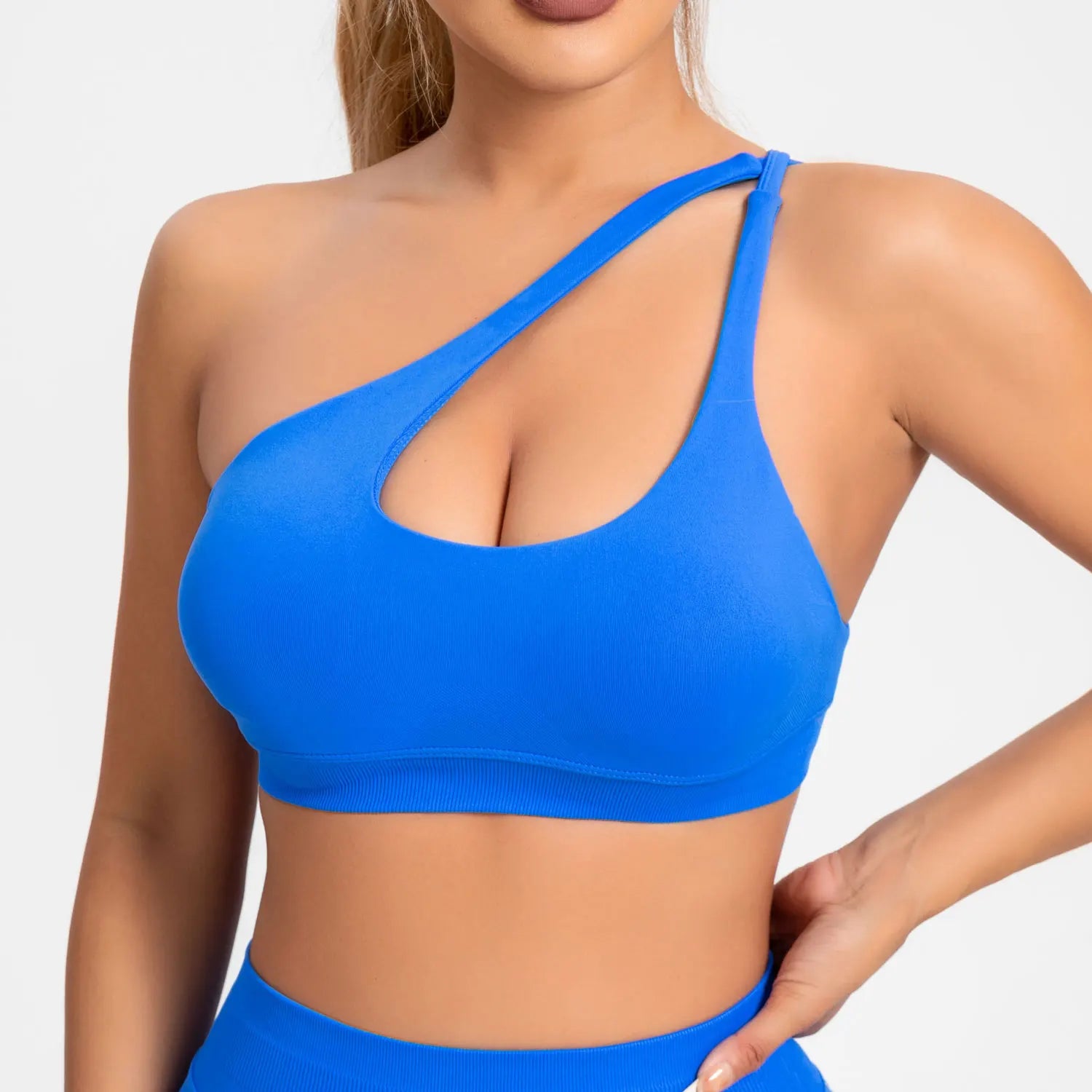 NCLAGEN Asymmetric Sports Bra High Support Backless Gym Top Women Halter Fitness Running Workout Clothes Sexy Seamless Underwear