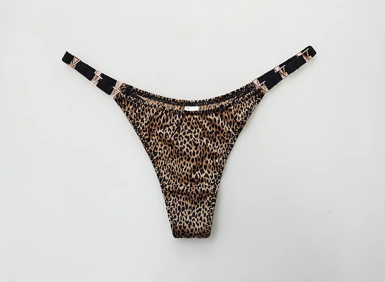 Seamless Sexy Thong Women Underwear Briefs Panties Zebra Flower Low Rise Luxury Metal Buckle G String Bikini Girls Female Panty
