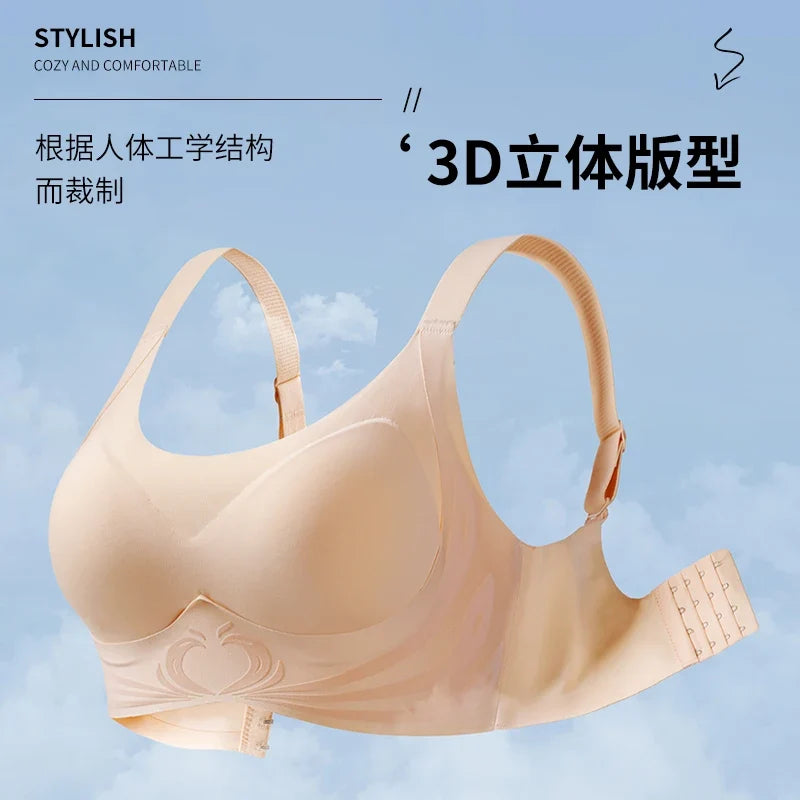 Sexy Lifting Seamless Underwear Women's Small Breasts Gathering No Steel Ring Bh Upper Holder Breast Adjustable Ladies Bra M-6XL