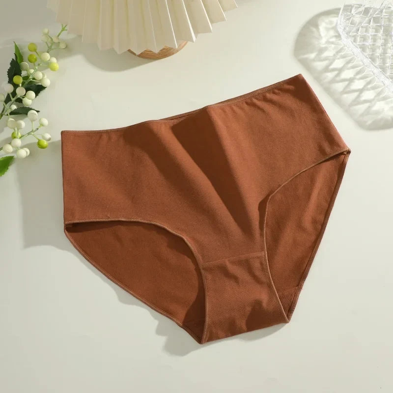 4Pcs Women's Seamless Cotton Briefs Women Plus SizePanties Solid Color Breathable Underwear Female Low Waist Soft Lingerie S-XXL