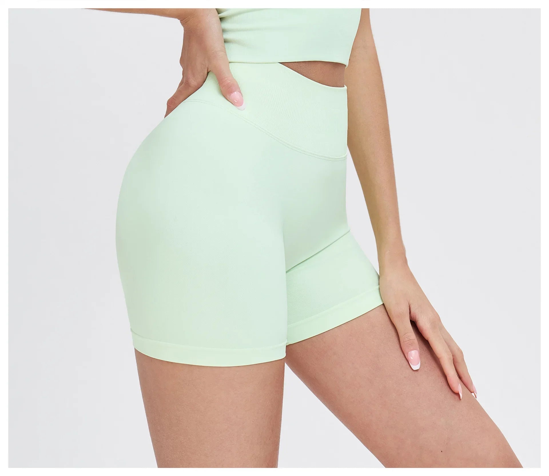 High Waist Shorts Seamless Yoga Shorts Workout Fitness Lift Peach Butt Fitness Tight Gym Running Body Shaper Pants Ribbed Shorts