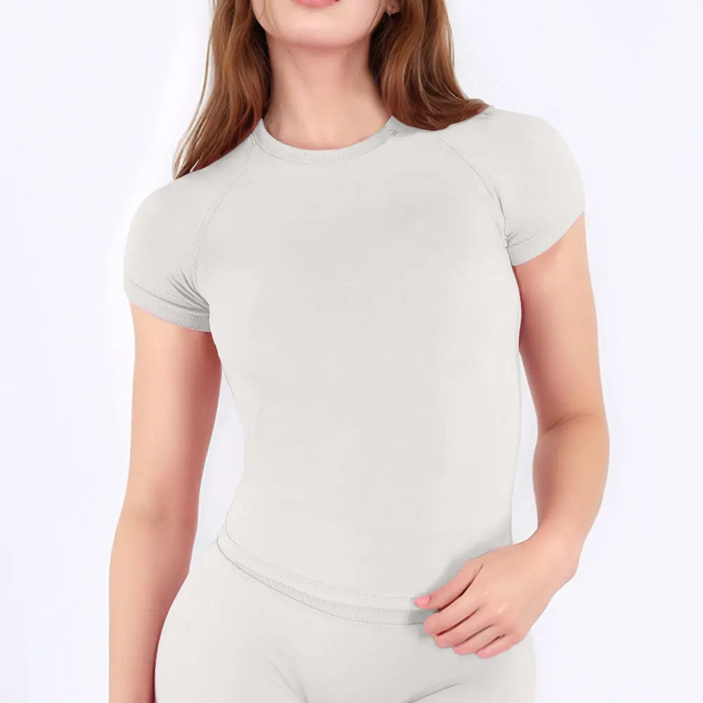 NCLAGEN Sport Shirt Women Fitness Impact Short Sleeve Top Gym Workout Yoga Blouse Quick Dry Breathable Running Tee Versatile Top