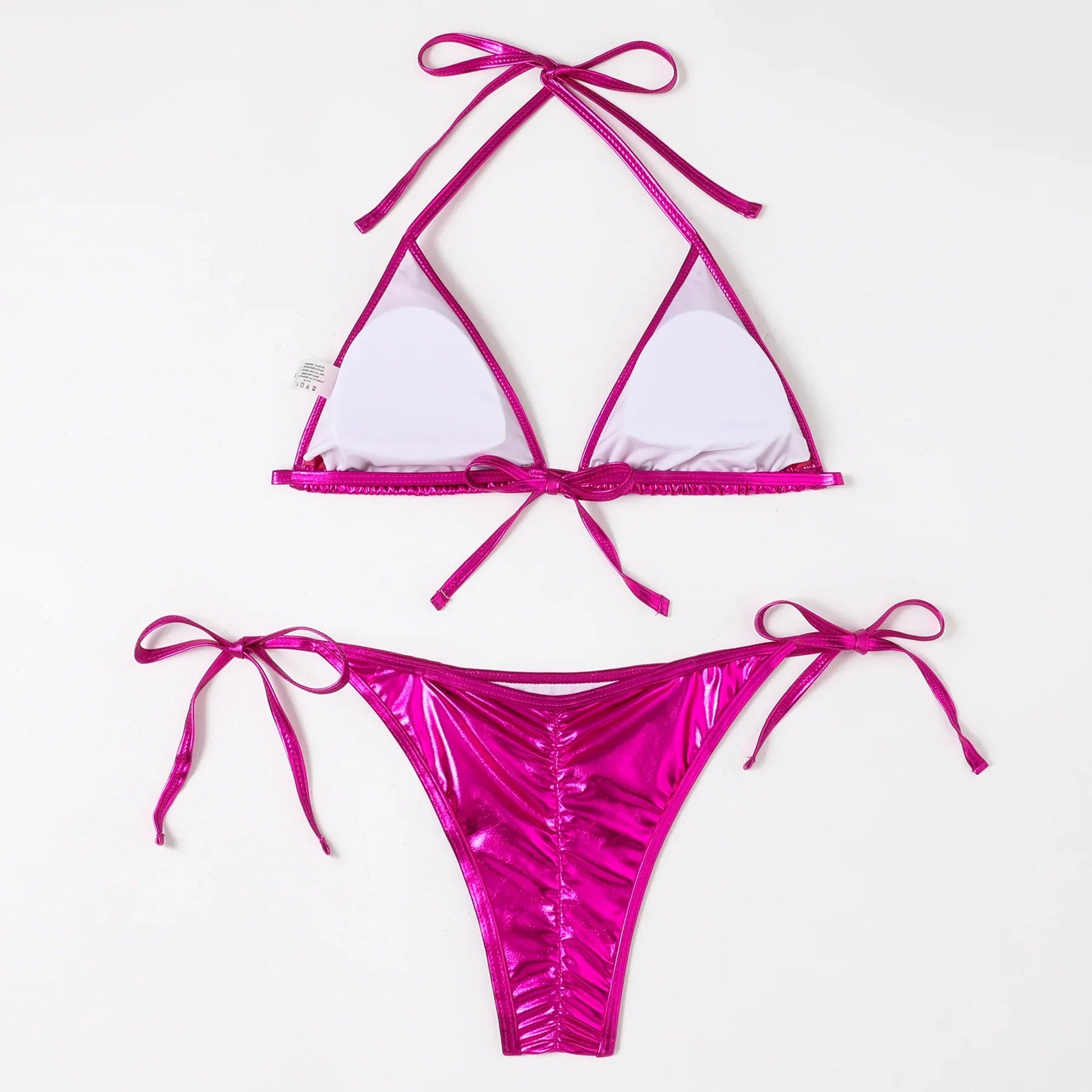 Shiny Swimwear Women Halter Bathers Bling Sequin Bikini Set Cut Out Push Up Padded Bathing Suit Thong Swimwear Glitter Biquini