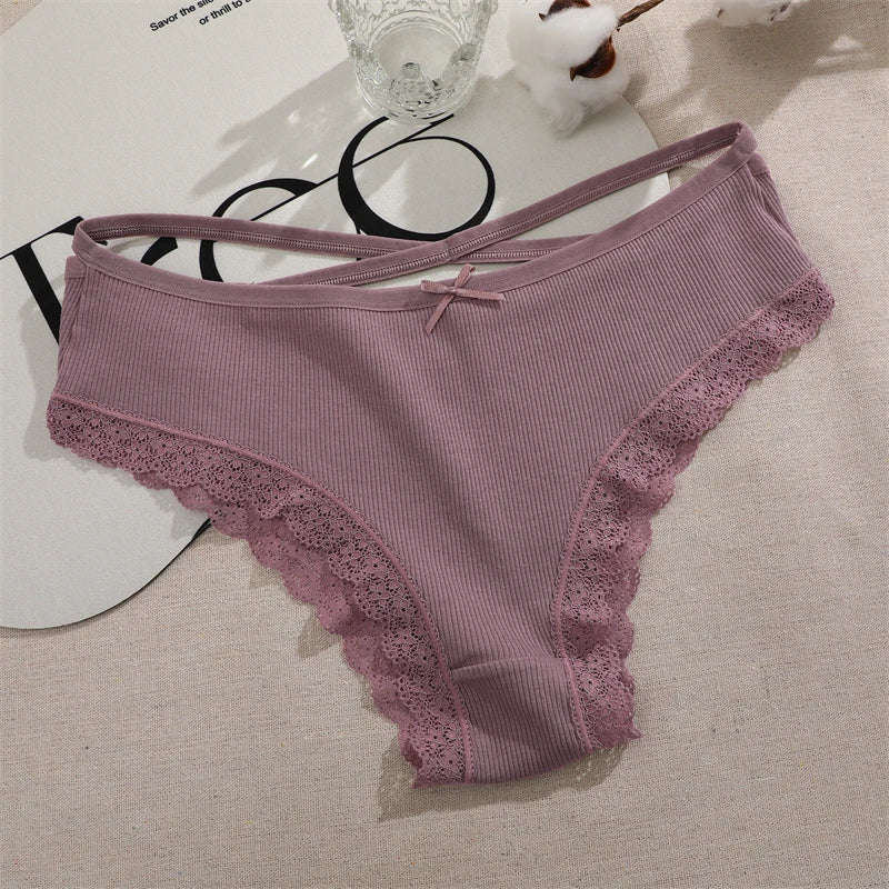 4PCS Cotton Seamless Panties Hollow Sexy Design Unique Low Waist Women Panties Breathable Girls Underwear Soft Lingerie S-XL