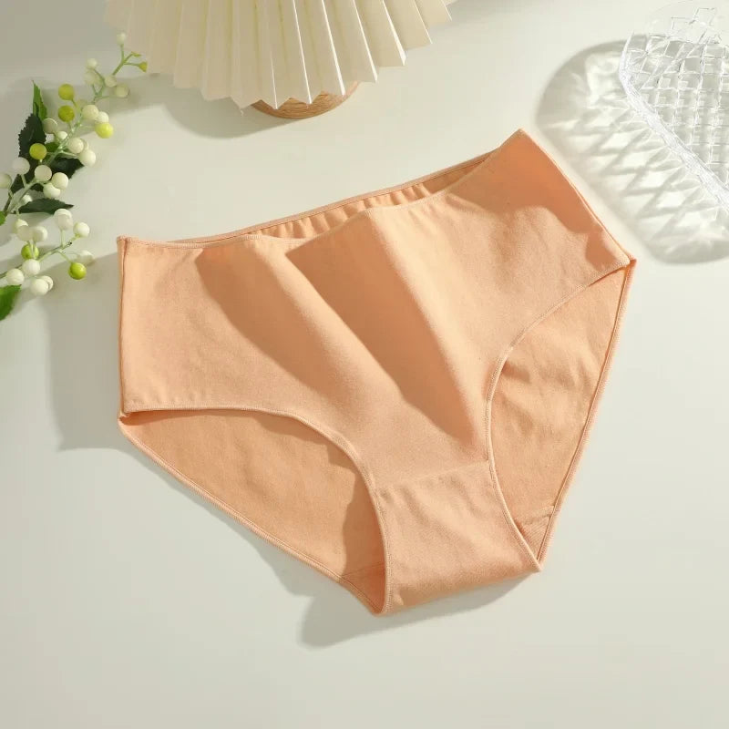 4Pcs Women's Seamless Cotton Briefs Women Plus SizePanties Solid Color Breathable Underwear Female Low Waist Soft Lingerie S-XXL