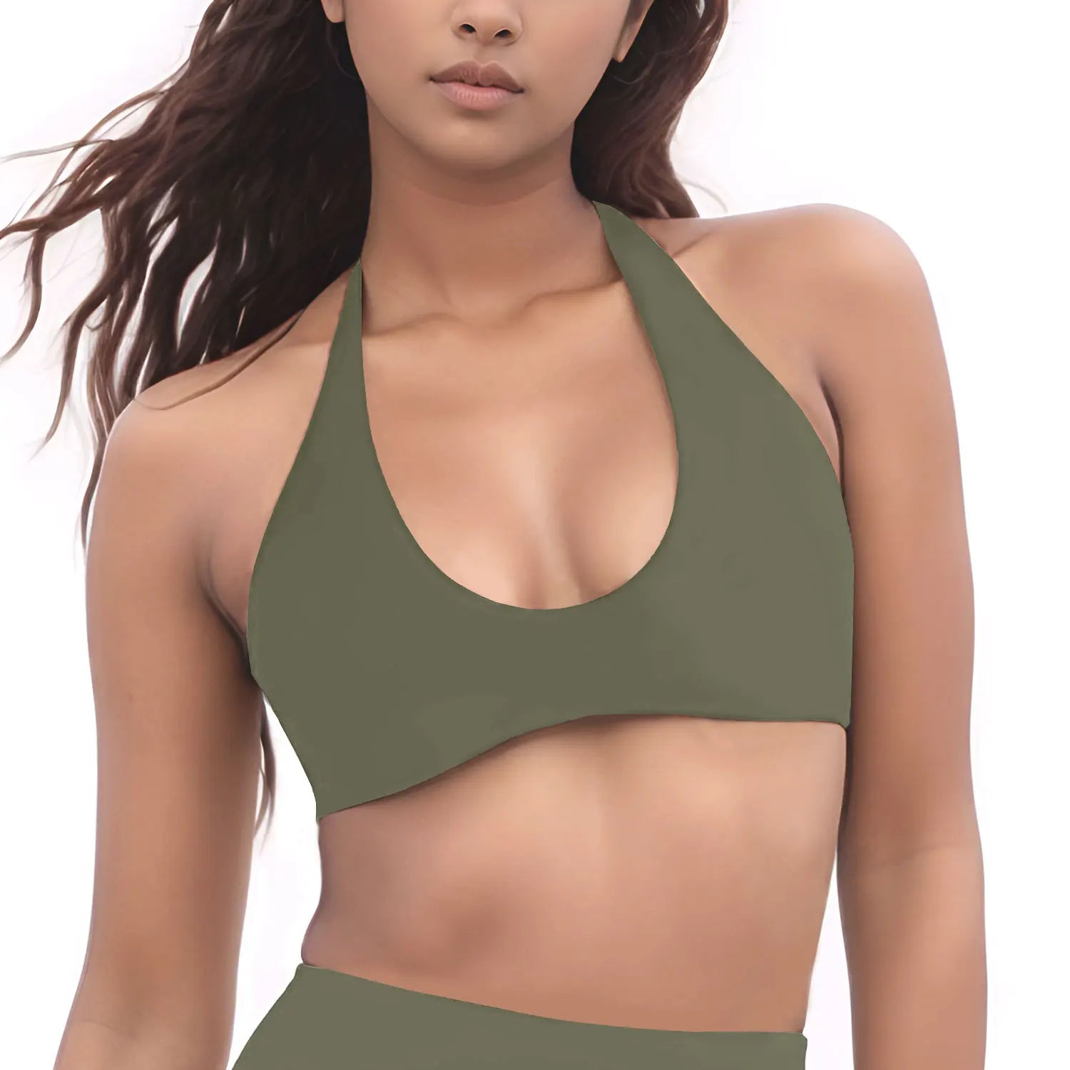 NCLAGEN Gym high support Workout underwear SoftMotion Minimal Halter Neck Bralette Women's sports bra Pilates yoga halter top