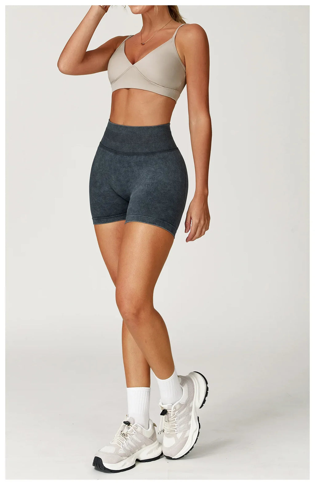 High Waist Yoga Shorts Women Sand Washed Yoga Shorts Workout Shorts Fitness Yoga Lift Butt Fitness Yoga Gym Running Short Pants