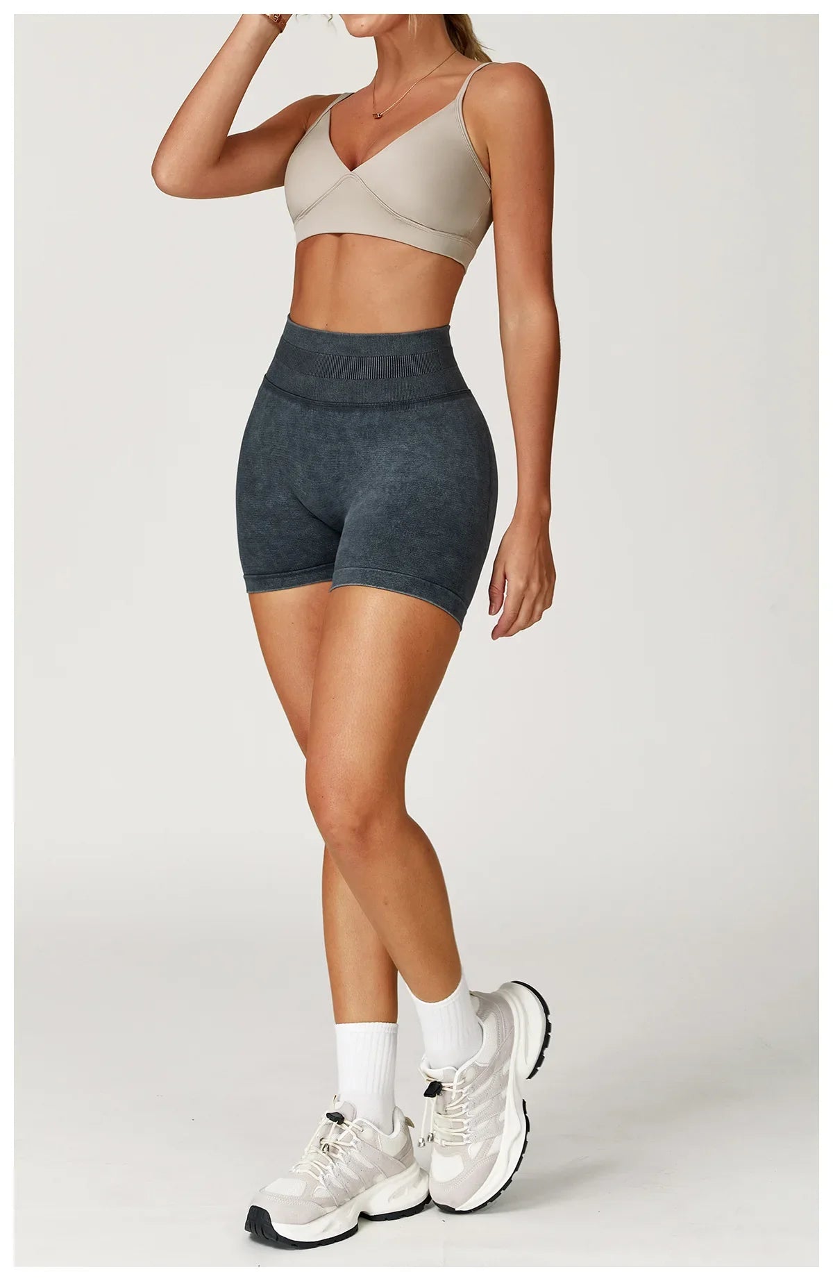 High Waist Yoga Shorts Women Sand Washed Yoga Shorts Workout Shorts Fitness Yoga Lift Butt Fitness Yoga Gym Running Short Pants