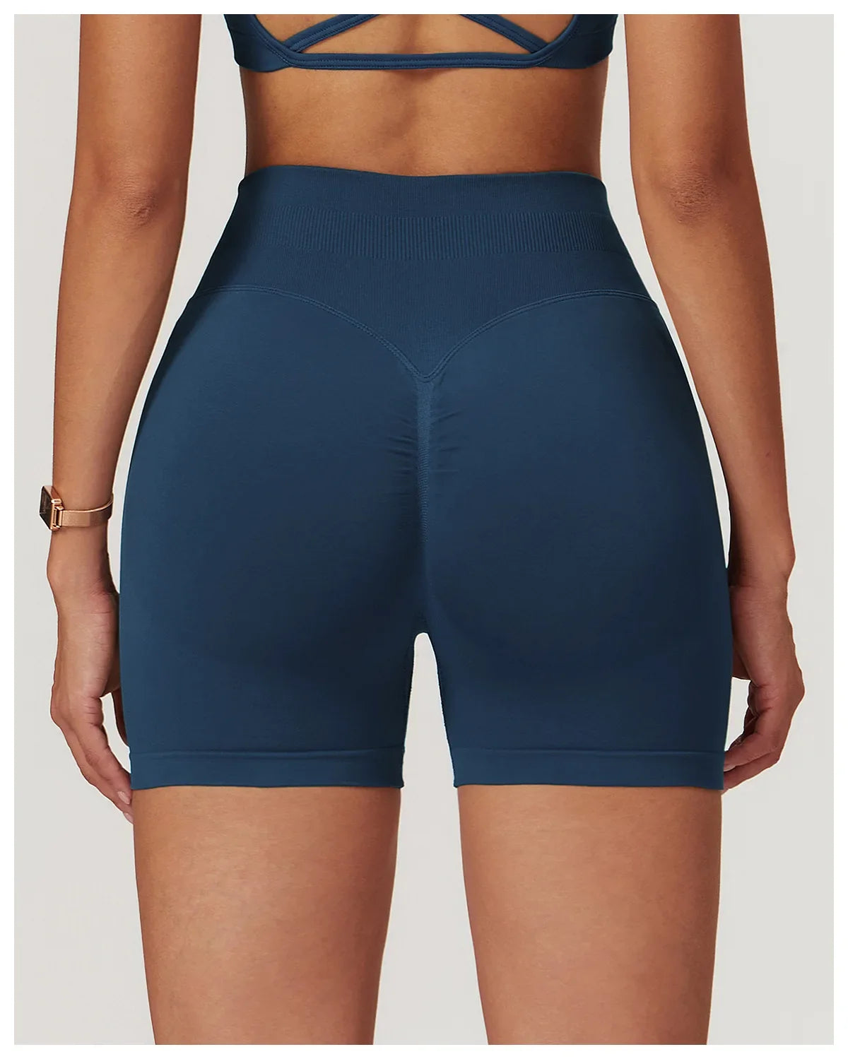High Waist Shorts Seamless Yoga Shorts Workout Fitness Lift Peach Butt Fitness Tight Gym Running Body Shaper Pants Ribbed Shorts