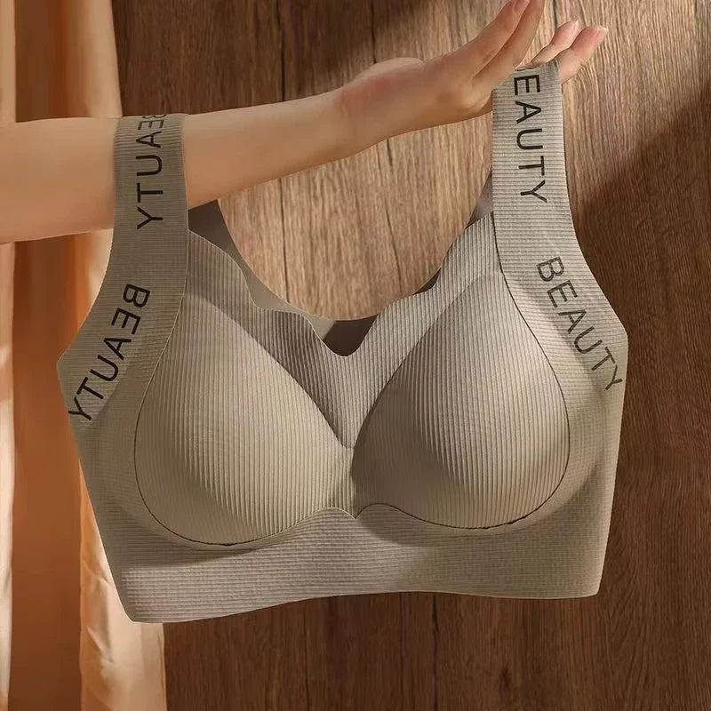 Seamless Wireless Bra One-Piece Vest Lingerie for Women Lift and Support Side Smoothing Push-Up Full Coverage Bra Small Chest