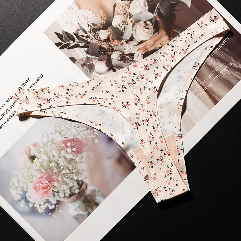 Ice Silk Leopard Women Panties Sexy G String Thong Seamless Underwear T Back Candy Color Girls Briefs Underpants Plus Size M-XXL