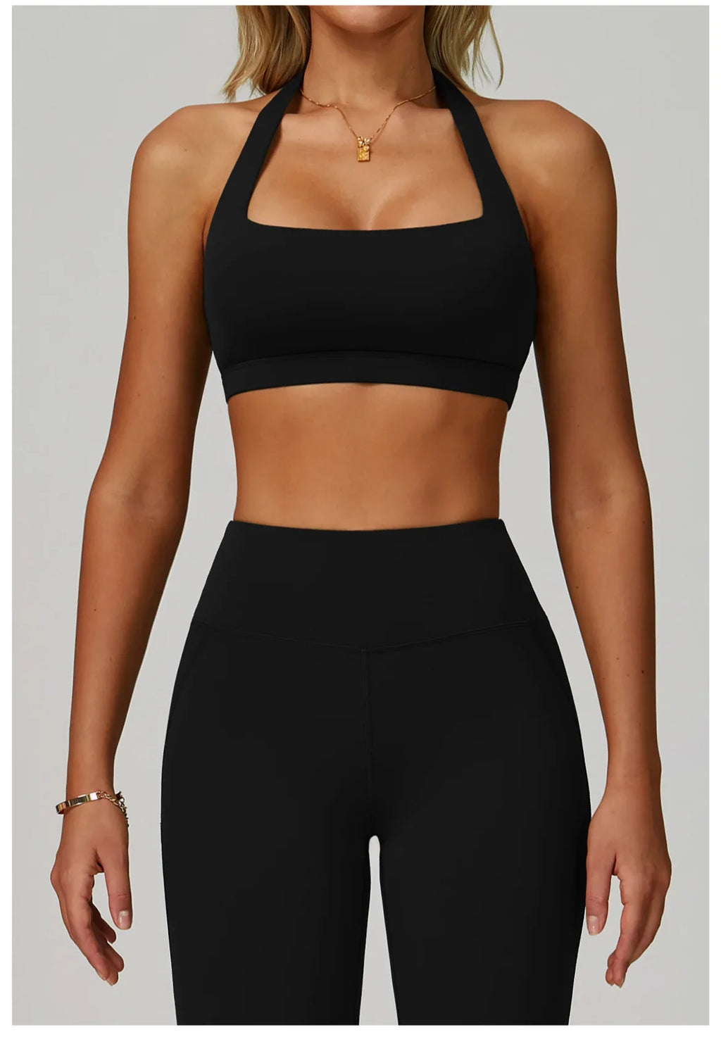 Summer Women Sports Bra Pilates Yoga Bra Hanging Neck Gym Underwear Running Fitness Shock Proof Breathable Quick-Dry Fitness Top