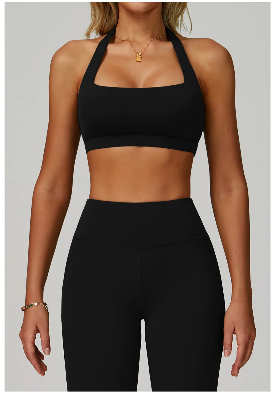 Summer Women Sports Bra Pilates Yoga Bra Hanging Neck Gym Underwear Running Fitness Shock Proof Breathable Quick-Dry Fitness Top