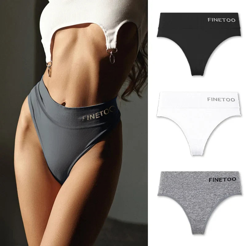3Pcs M-2XL Seamless Thongs Women High Waist G-string Ladies Comfortable Bikini Panties Thong Underpants Girls Underwear Lingerie