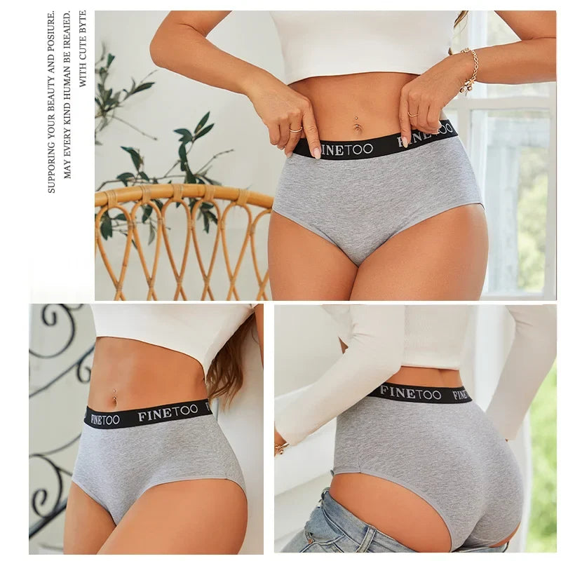 Finetoo 6Pcs/Set Women's Seamless Cotton Briefs Women Plus SizePanties Breathable Underwear Female Low Waist Soft Lingerie S-XXL