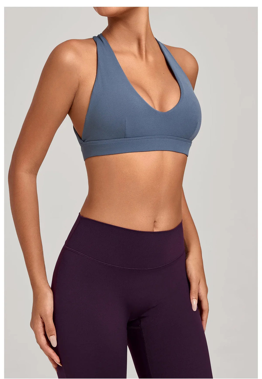 Sports Bra Gathered Neck Hanging Style Backless Tight Yoga Bra Women's Top Fitness Outdoorsports Pilates Training Gym Workout