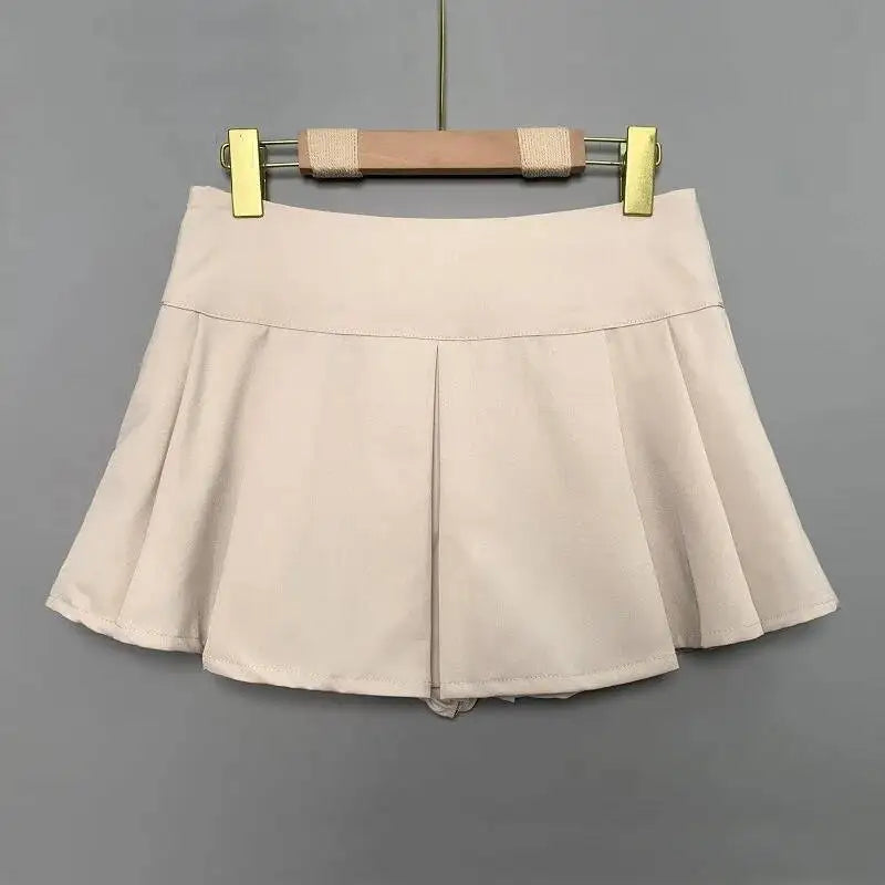 WOMENGAGA Korea Style Sexy Slim High Waist Strap A-line Half Length Skirt Fashion Women Skorts JK Sweet 2023 New  OW3W