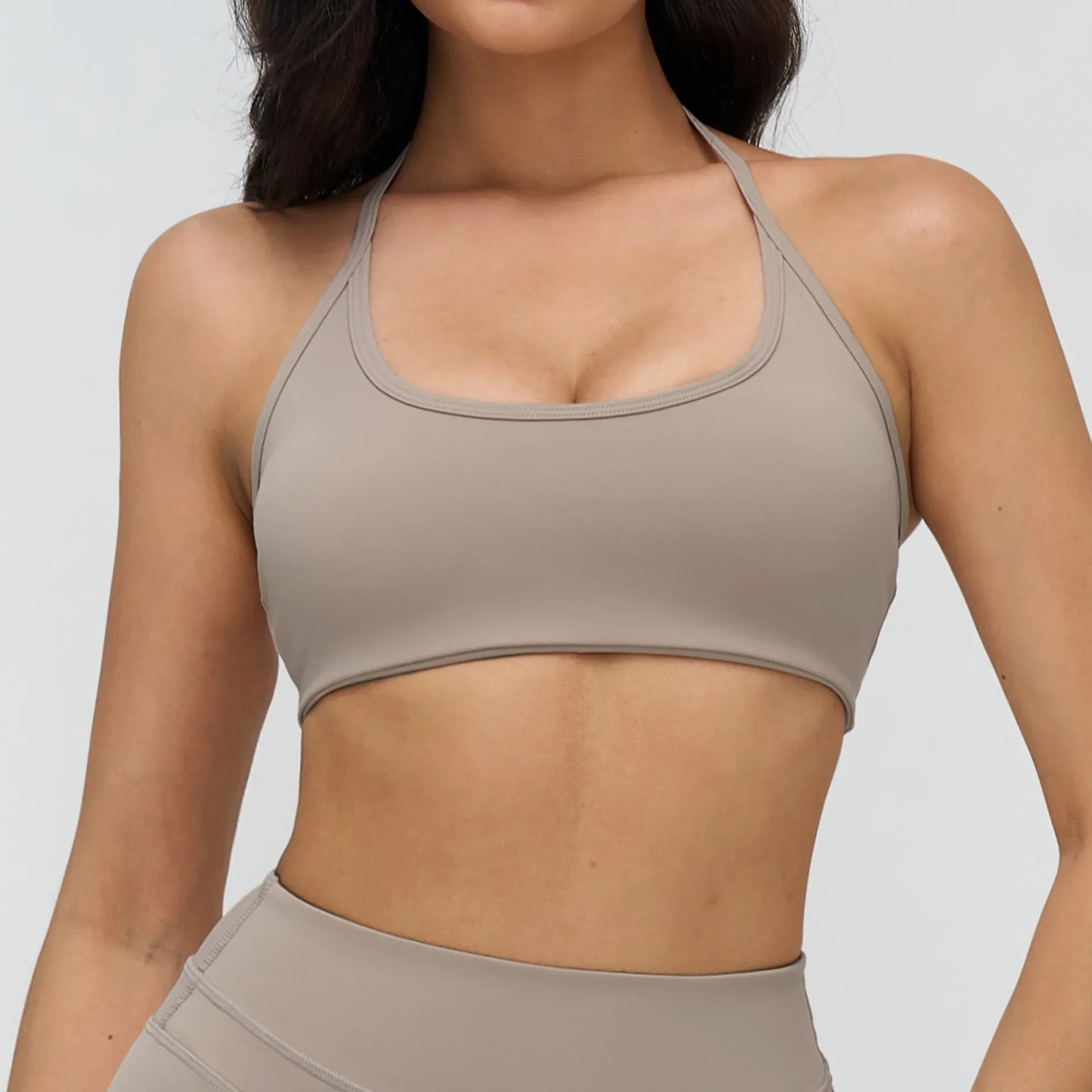 Neck Hanging Sports Bra High Support Women Push Up Bra Summer Gym Clothes Fitness Halter Top Quick Dry Running Workout Underwear