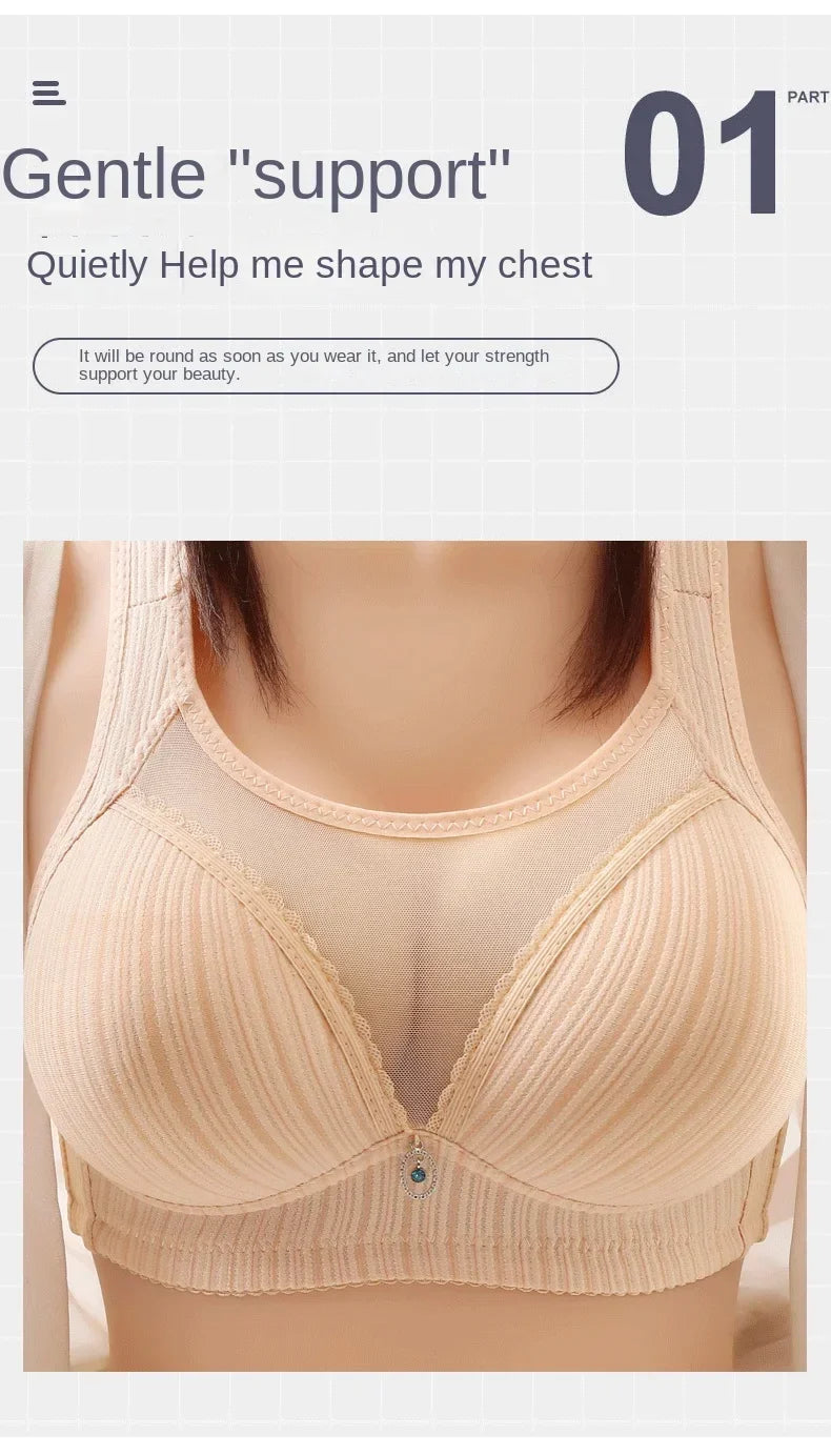 42-44 B/C Large Cup Underwear for Women Bra Large Size Comfortable No Steel Bra Fashion Bralette Tops Middle Aged Lingerie