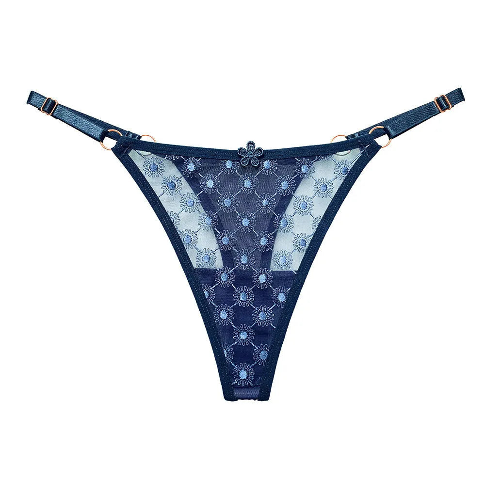 Thin Sexy Girls G String Thong Panties Women Briefs Flower Hollow Out Transparent Underwear Female Lingerie