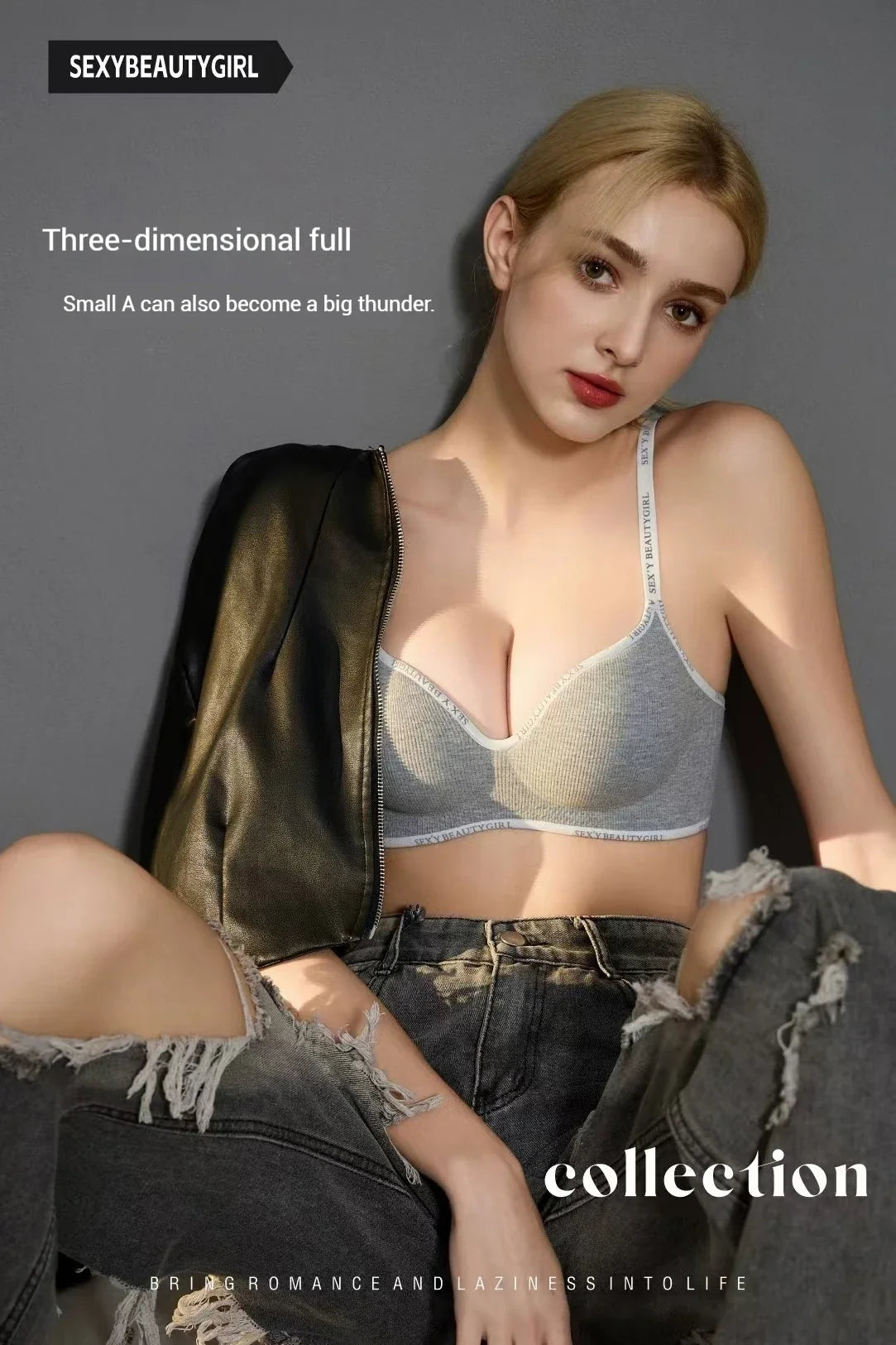 Women Sexy Bras Padded Push Up Bralette Female Adjustable Comfortable Underwear Ladies Letter Straps Brassiere Wireless Soft New