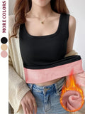 Women Winter Warm Camisoles Velvet Tops Thickened Undershirt Female Sleeveless Thermal Underwear Cozy Camisole Warm Sling