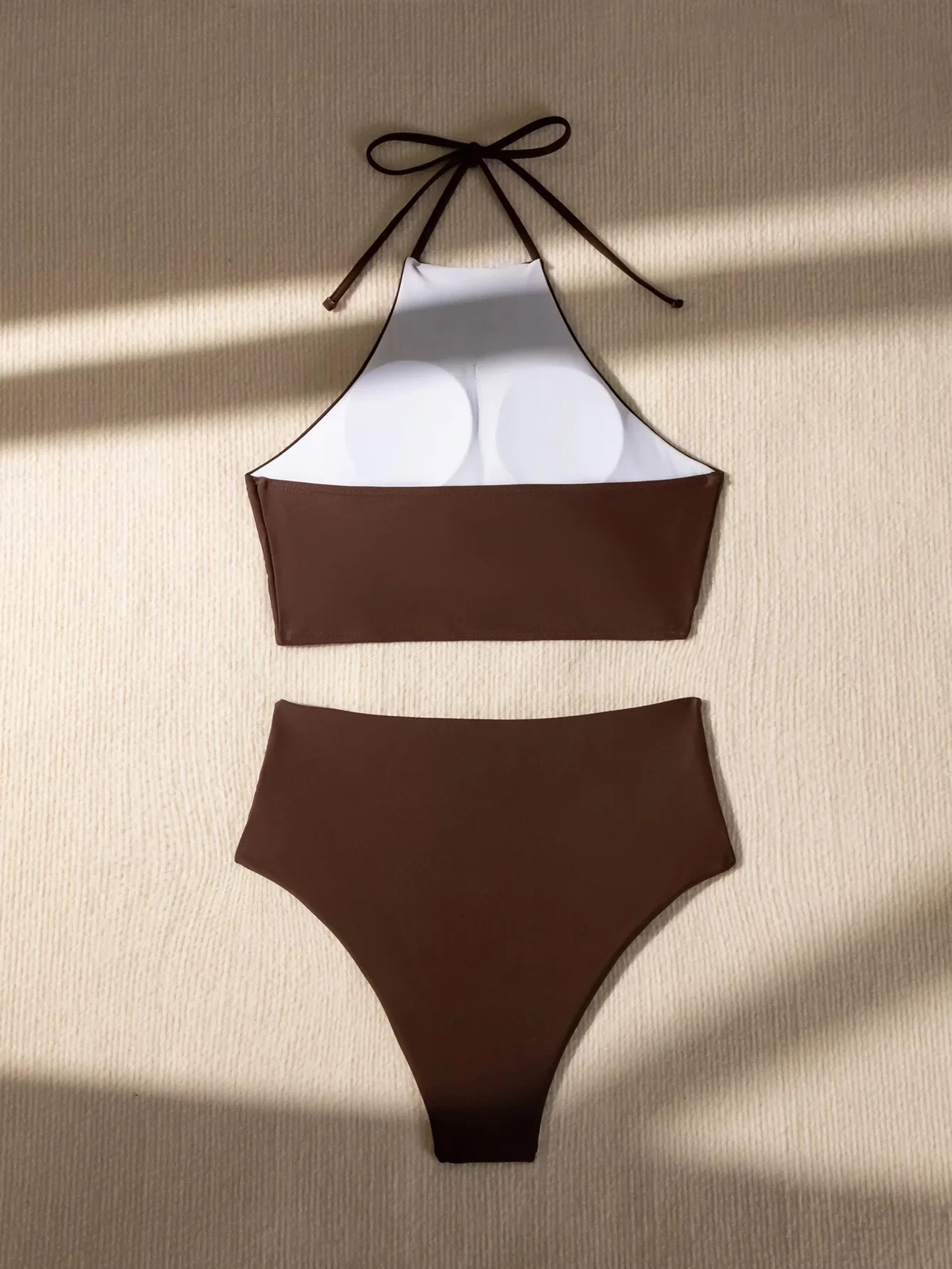 2026 Halter Wrinkled High Neck Female Swimsuit High Waist Bikini Women Swimwear Two-pieces Bikini set Bather Bathing Suit Swim