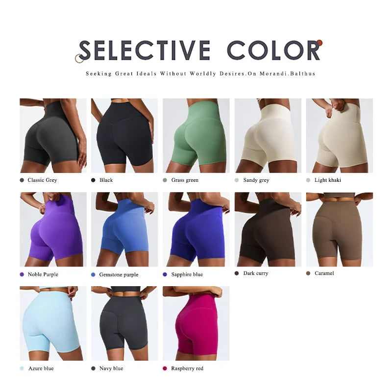 Hearuisavy Summer Soft Sports Shorts Buttock Lift Gym Leggings Women High Waist Yoga Shorts Women Running Cycling Workout Shorts
