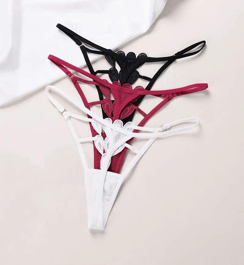 Sexy Thong Lace Panties Women Briefs Girls G String Hollow Out Transparent Underwear Female Thin Low Waist Lingerie Size S-XL