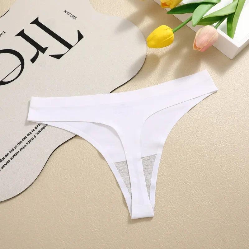 5Pcs/Set Seamless Ultra-thin panties Maillard Panties Women Ice Silk Underwear Sexy Panty Low Waist G-string Female Solid Panty