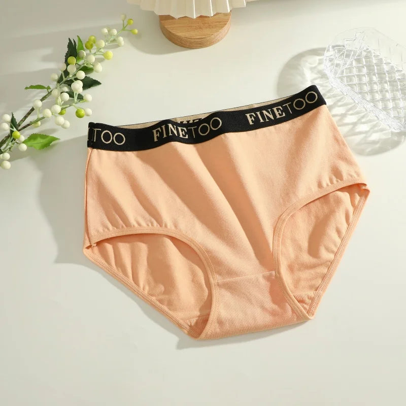 Finetoo 3Pcs Women's Seamless Cotton Briefs Women Plus SizePanties Breathable Underwear Female Low Waist Soft Lingerie S-XXL