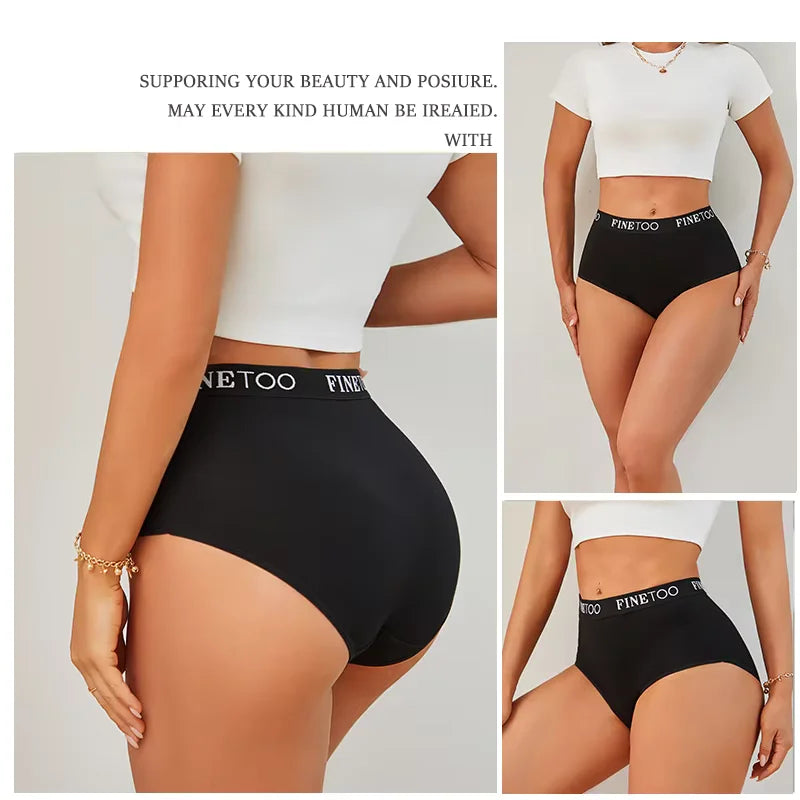 Finetoo 3Pcs/Set Women's Seamless Cotton Briefs Women Plus SizePanties Breathable Underwear Female Low Waist Soft Lingerie S-XXL