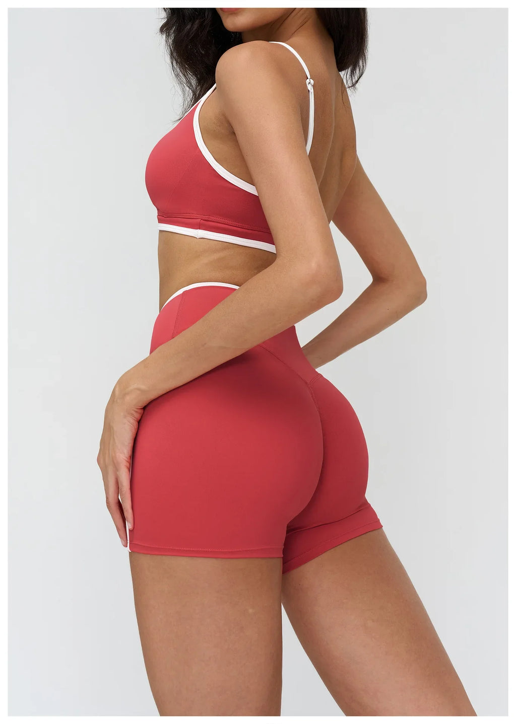 Patchwork Backless Yoga Sets Women Sportswear High Waist Gym Scrunch Bum Shorts Set Female Fitness Sports Suit Workout Clothes