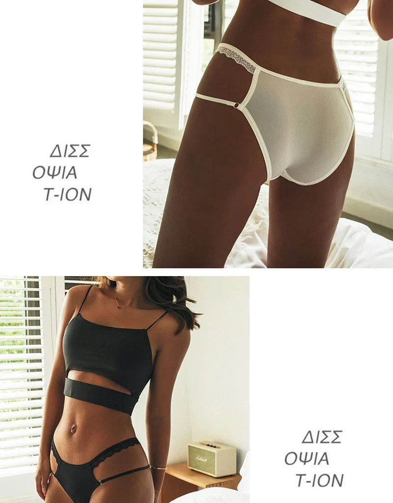 Ice Silk Seamless G String Lace Women Panties Sexy Thong Girls Underwear Female Briefs Low Waist Intimates Fitness Lingerie