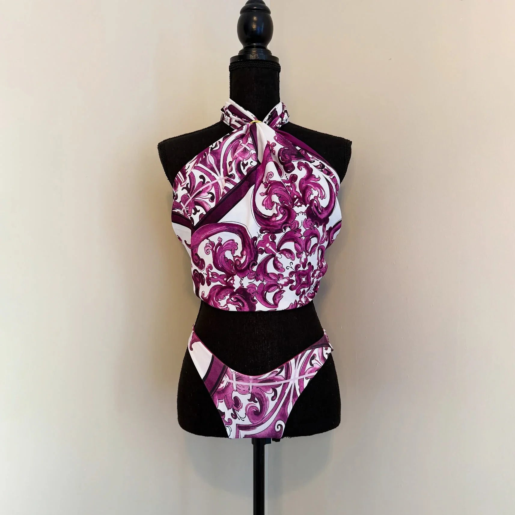 Classic Printed Bikini 2026 Bandeau Biquini Women Sexy Swimsuit Push Up Swimwear Female Swim Suit Halter Bathingsuit Beachwear