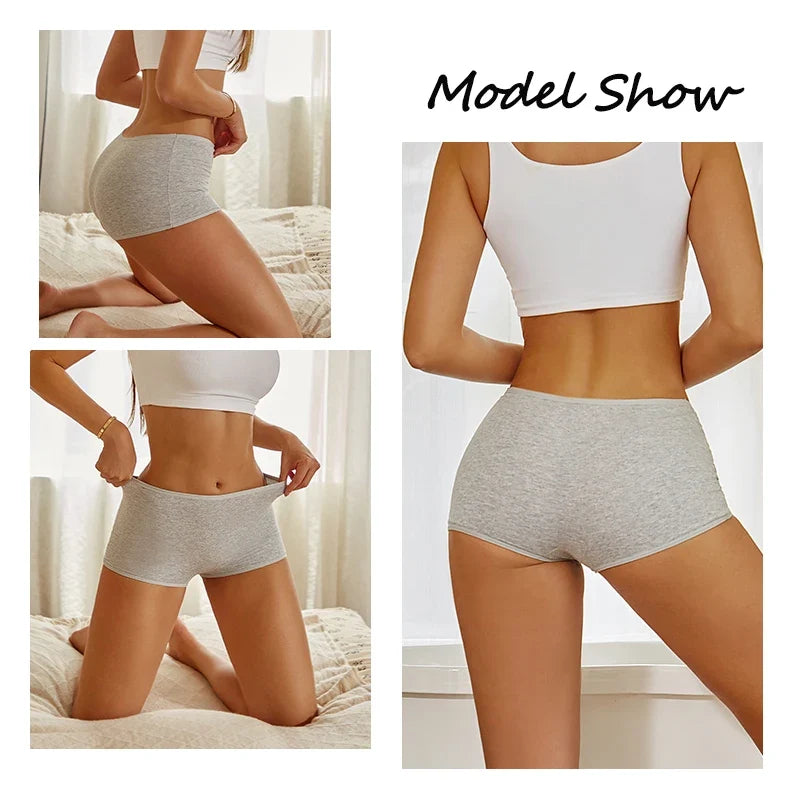 3PCS/SET Women Panties Cotton Seamless High waist Boxer shorts Female Solid Color Briefs Cozy Lingerie Intimate Underpants XS-XL