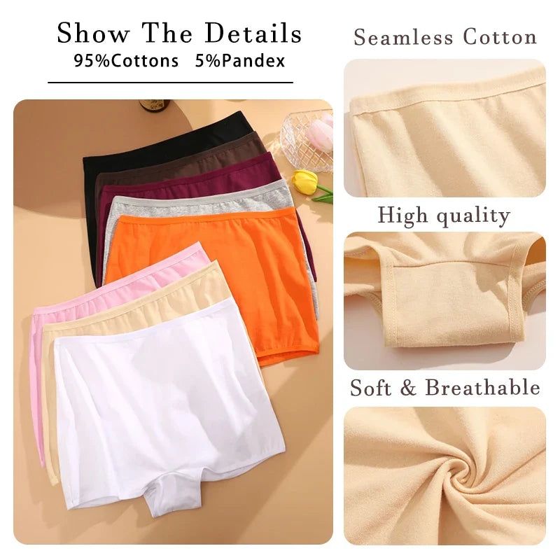 3PCS/SET Women Panties Cotton Seamless High waist Boxer shorts Female Solid Color Briefs Cozy Lingerie Intimate Underpants XS-XL