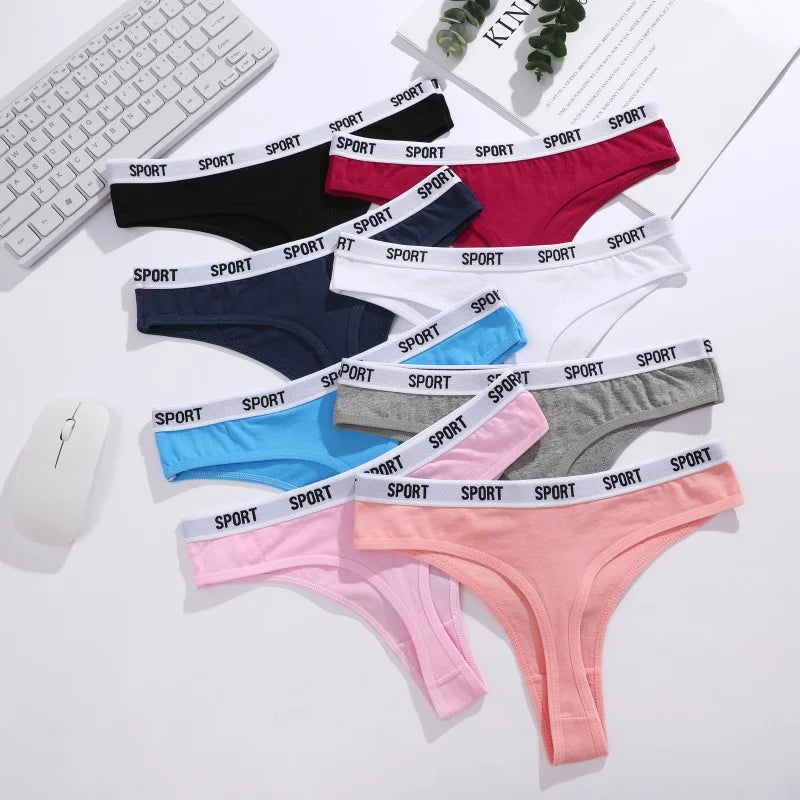 5Pcs/Set Women Thongs Cotton Panties Plus Zise Underwear Sexy G-String Low Waist Briefs Underpants Comfortable Lingerie S-XL